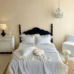 Bedding Set Silky Satin Floral Embroidery 4-Piece