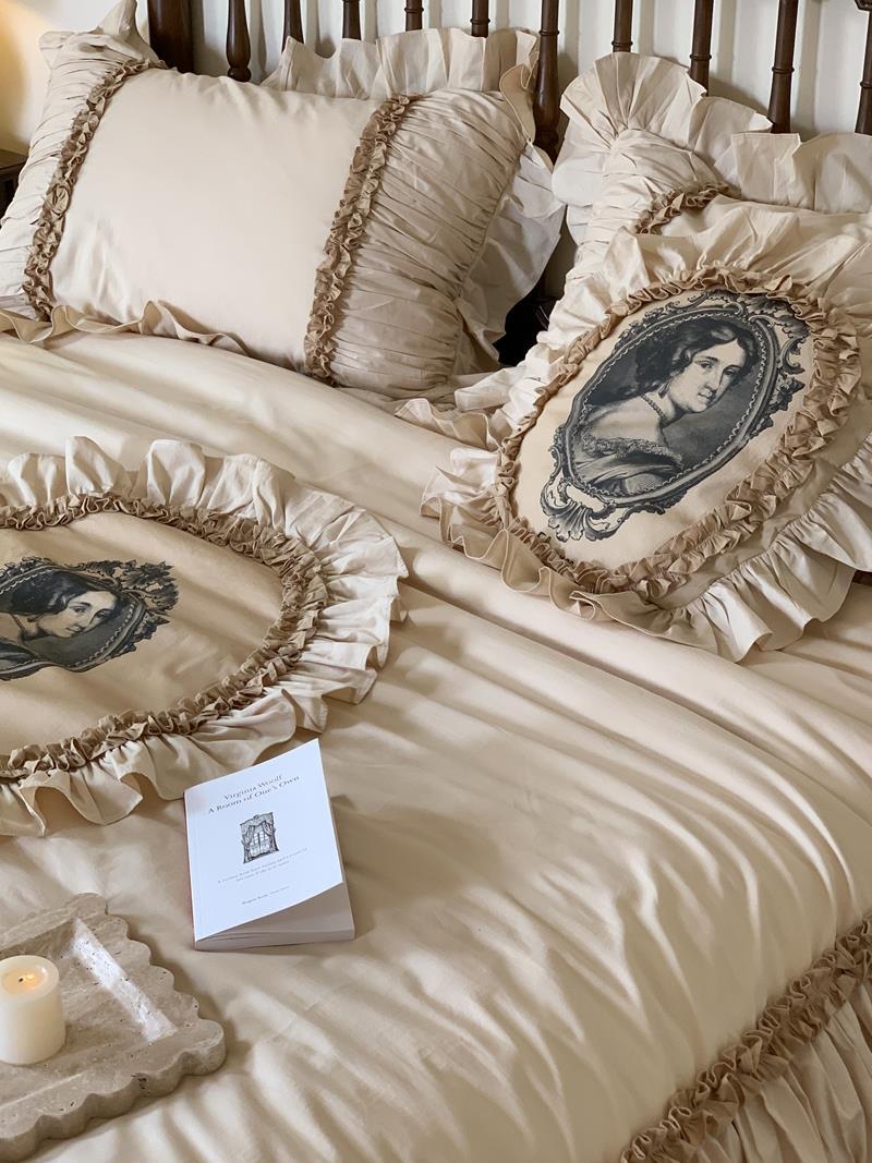 Bedding Set Soft Breathable Cotton Decorative Ruffles