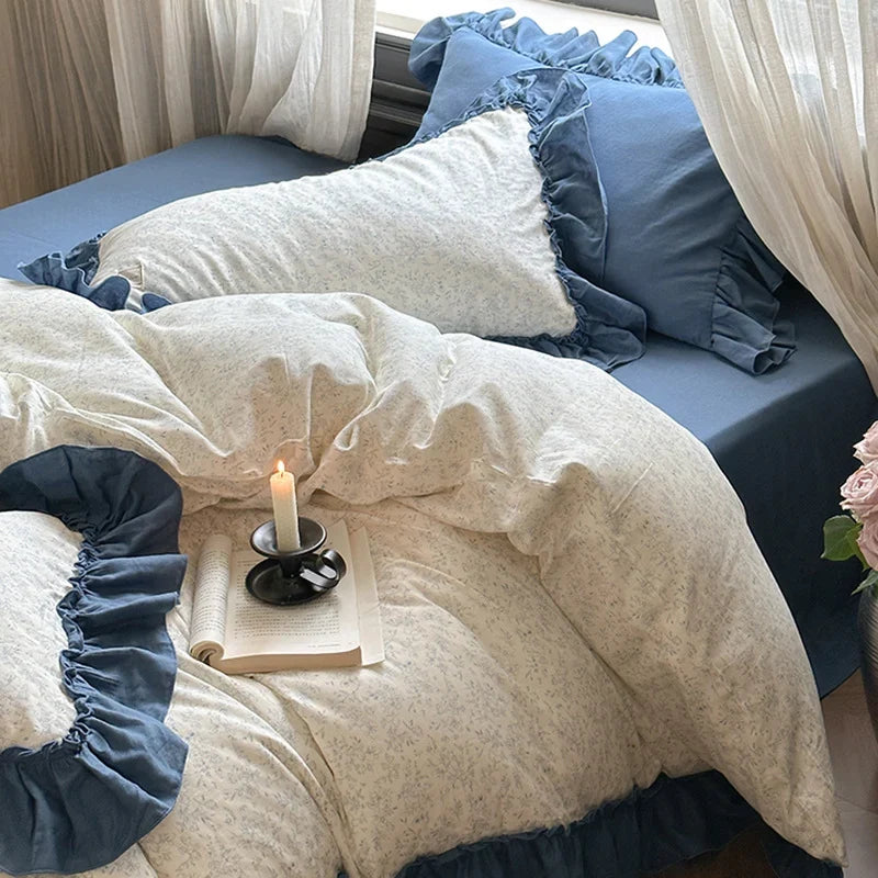 Bedding Set Soft Breathable Vintage Floral 4-Piece