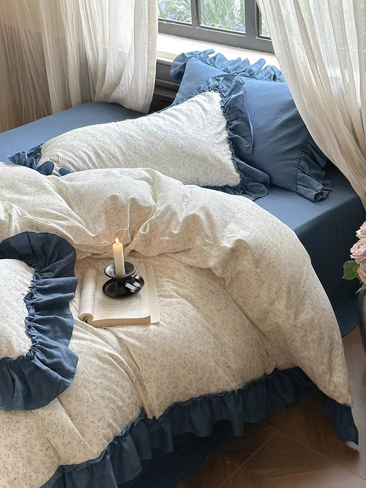 Bedding Set Soft Breathable Vintage Floral 4-Piece