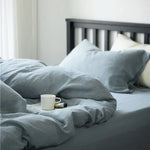 Bedding Set Stonewashed Linen-Cotton Elastic Fitted Sheet