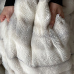 Bedding Set Striped Faux Fur 4-Piece Set