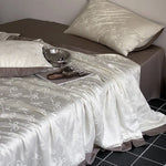 Bedding Set Tencel Satin Floral Jacquard