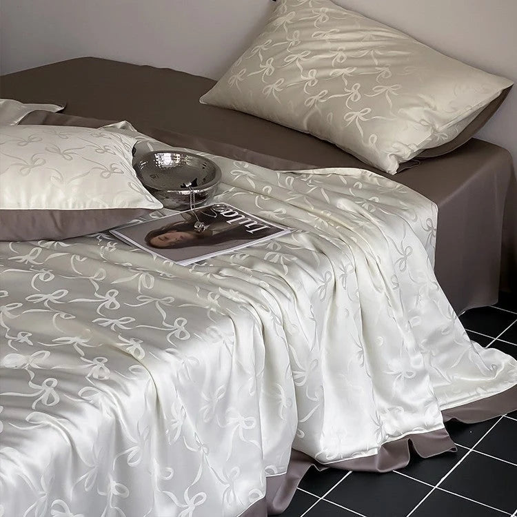 Bedding Set Tencel Satin Floral Jacquard