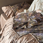 Bedding Set Tonal Floral Jacquard Ruffle Trim 4-Piece