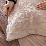 Bedding Set Velvet Floral Embroidery Machine Washable