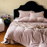 Bedding Set Velvet Floral Embroidery Machine Washable