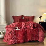 Bedding Set Velvety Microfiber Quilted 4-Piece