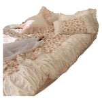 Bedding Set Vintage Rose Ruffle Fits 87x94in