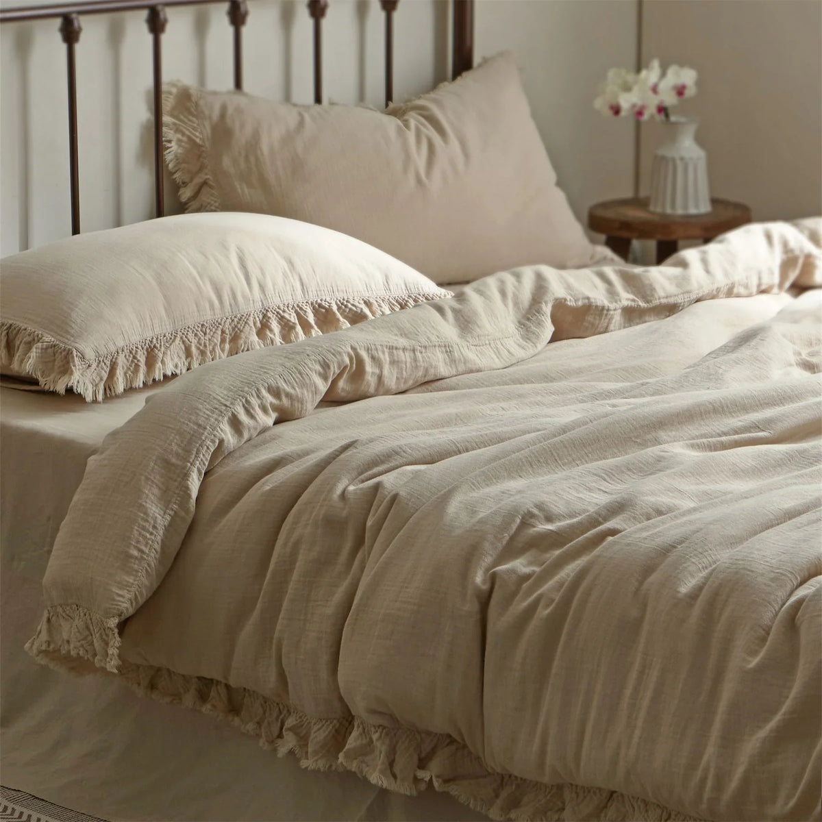 Bedding Set Washed Linen Breathable All-Season 4-Piece