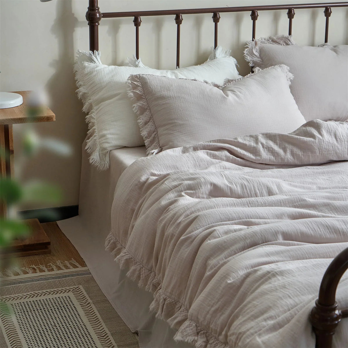 Bedding Set Washed Linen Breathable All-Season 4-Piece