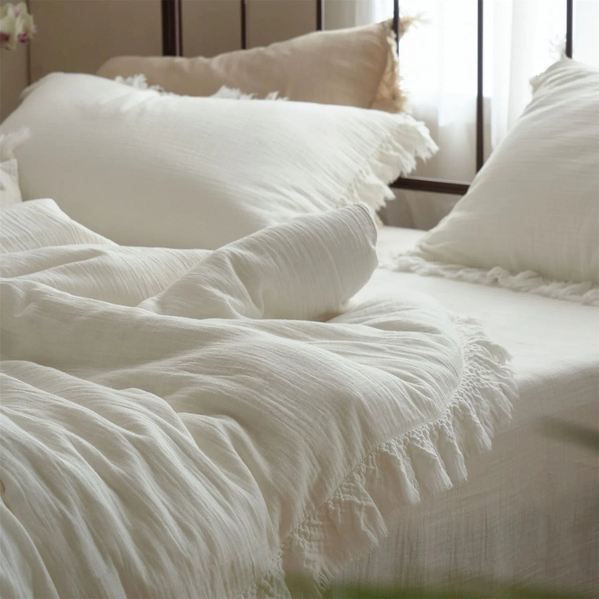 Bedding Set Washed Linen Breathable All-Season 4-Piece