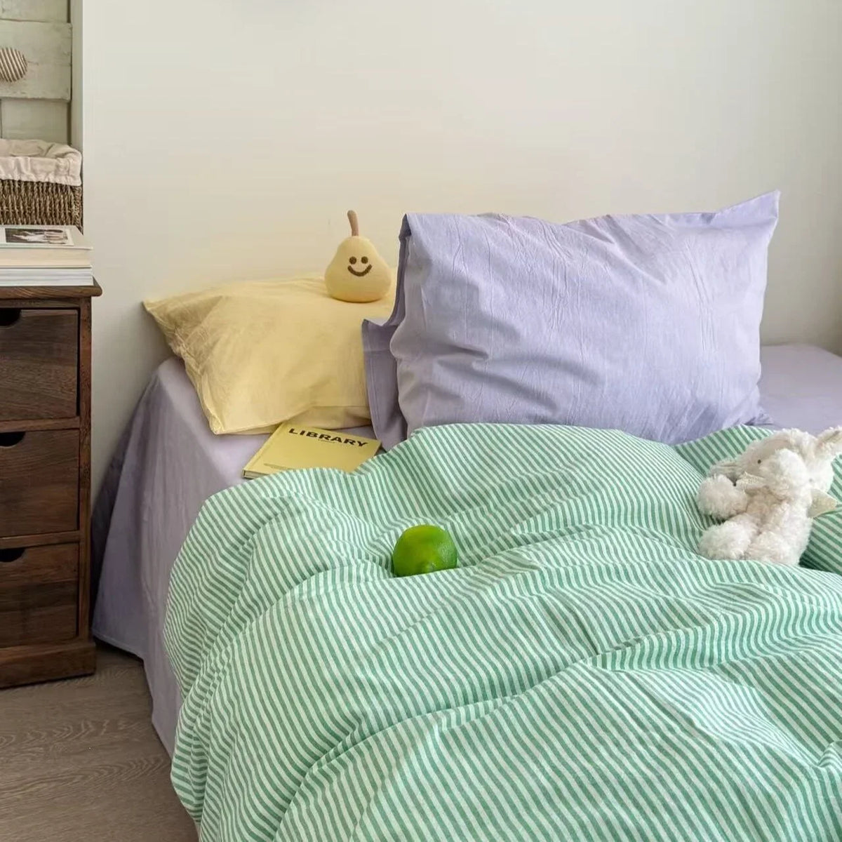 Bedding Set Washed Linen Duvet Cover & Pillowcases
