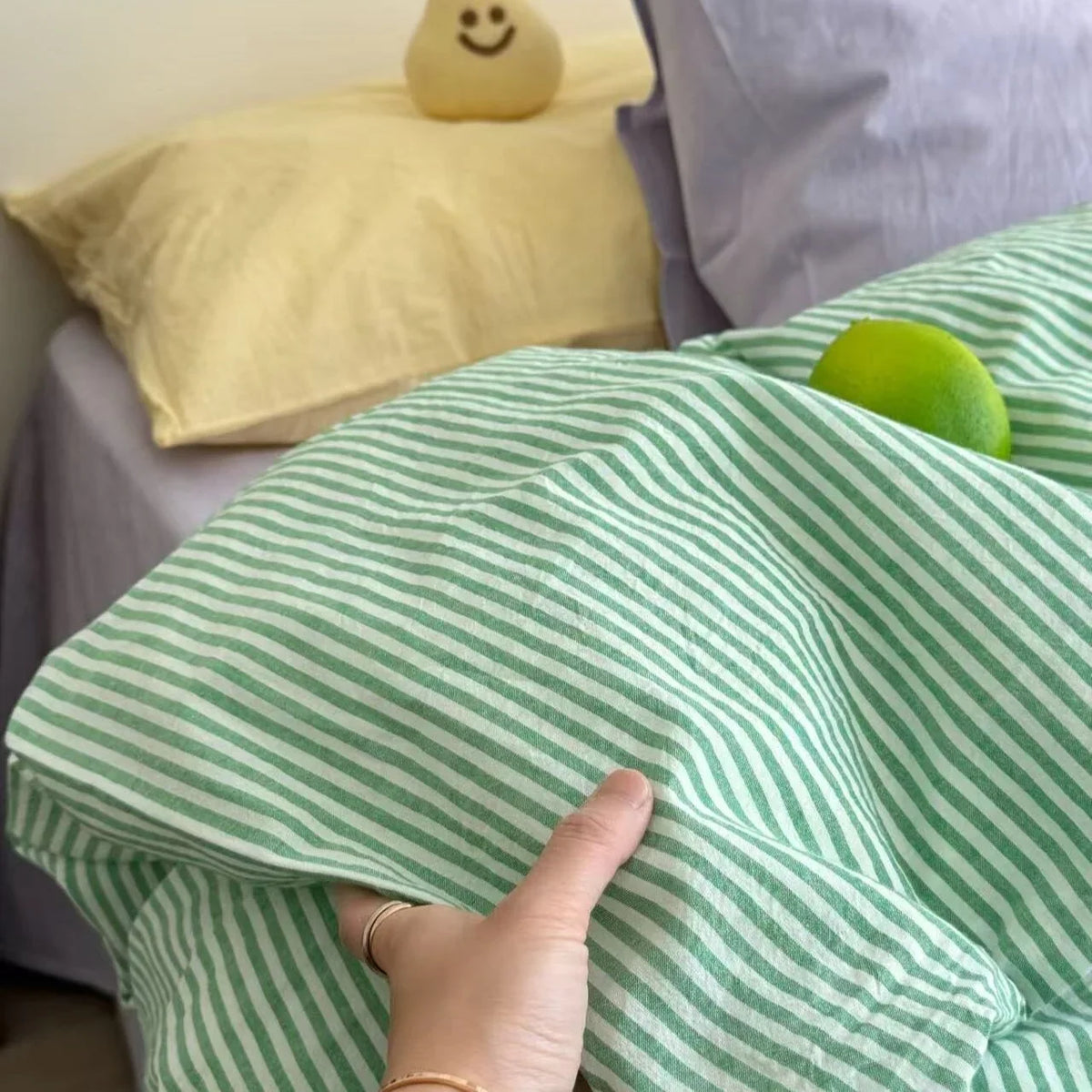 Bedding Set Washed Linen Duvet Cover & Pillowcases