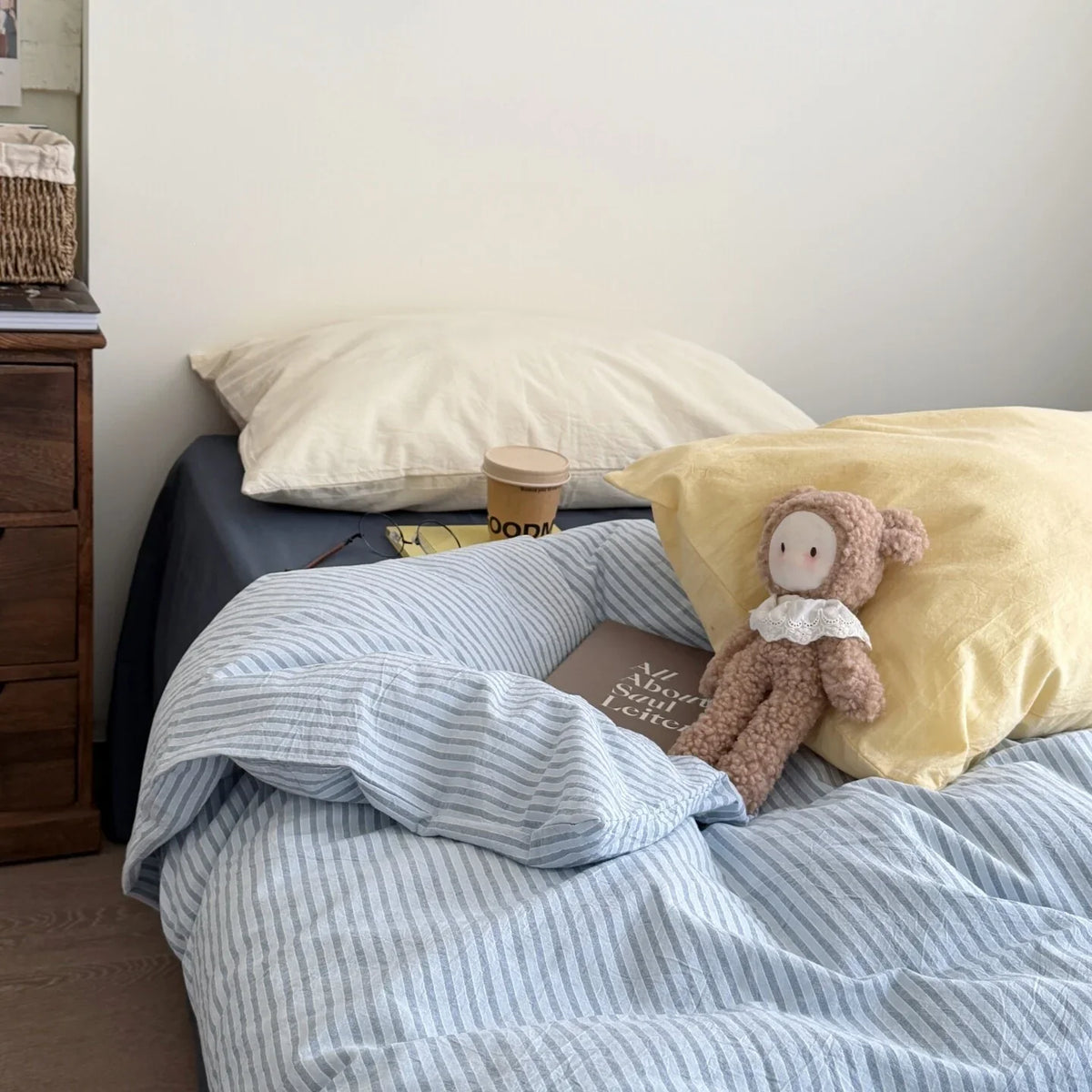 Bedding Set Washed Linen Duvet Cover & Pillowcases