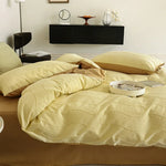 Bedding Set Wave-Textured Cotton Blend Temperature-Regulating