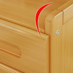 Bedside Nightstand Bamboo Drawer Storage Compact Square Design