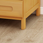 Bedside Nightstand Bamboo Drawer Storage Compact Square Design