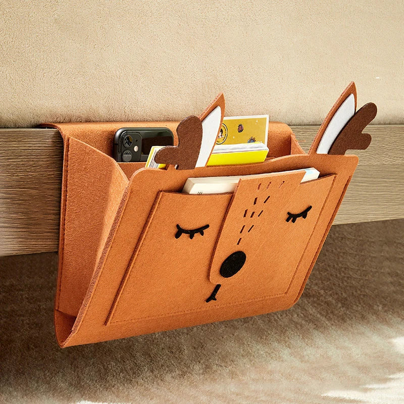 Bedside Organizer Felt Hanging Multi-Pocket Storage For Tablets & Books
