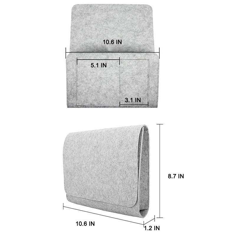 Bedside Organizer Felt Hanging Multi-Pocket Storage For Tablets & Books