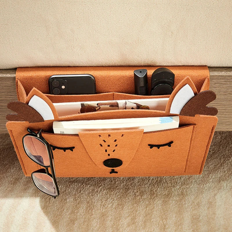 Bedside Organizer Felt Hanging Multi-Pocket Storage For Tablets & Books
