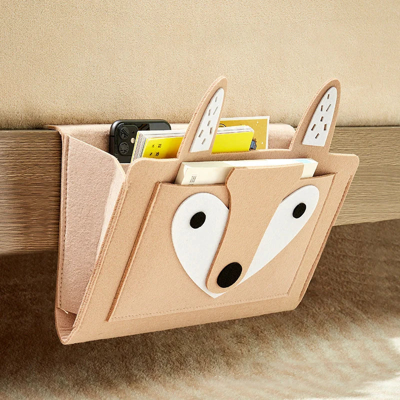 Bedside Organizer Felt Hanging Multi-Pocket Storage For Tablets & Books