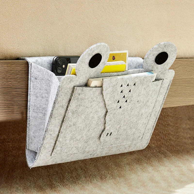 Bedside Organizer Felt Hanging Multi-Pocket Storage For Tablets & Books