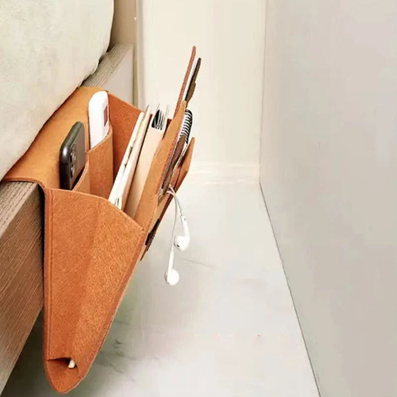 Bedside Organizer Felt Hanging Multi-Pocket Storage For Tablets & Books