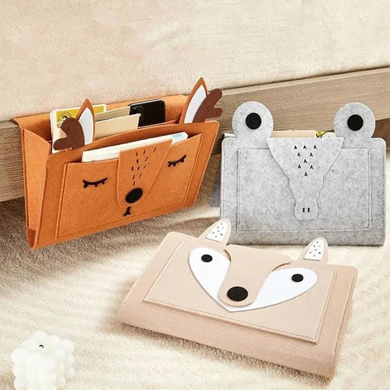 Bedside Organizer Felt Hanging Multi-Pocket Storage For Tablets & Books