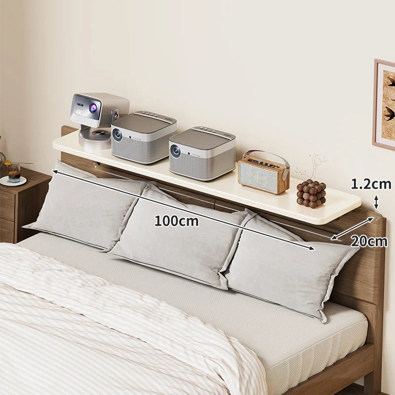 Bedside Shelf Adjustable Headboard Clamp Non-Slip Cable Channel