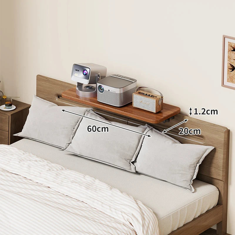 Bedside Shelf Adjustable Headboard Clamp Non-Slip Cable Channel