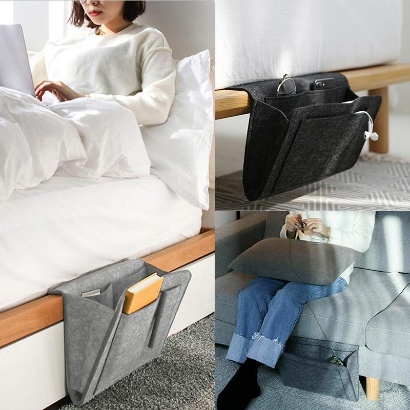 Bedside Storage Caddy Polyester Felt & Multiple Pockets