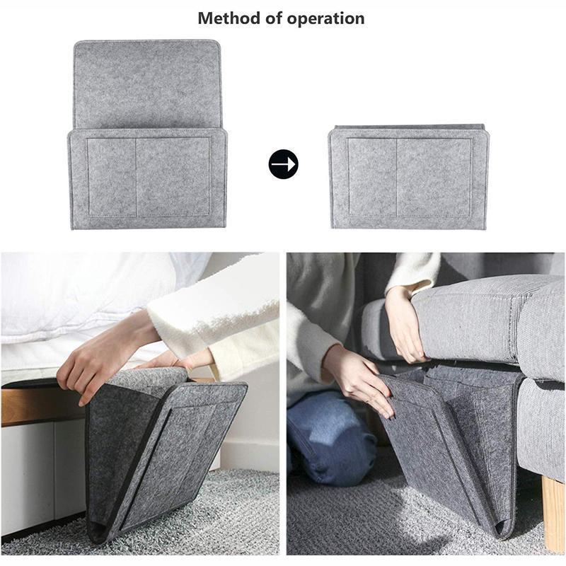 Bedside Storage Caddy Polyester Felt & Multiple Pockets