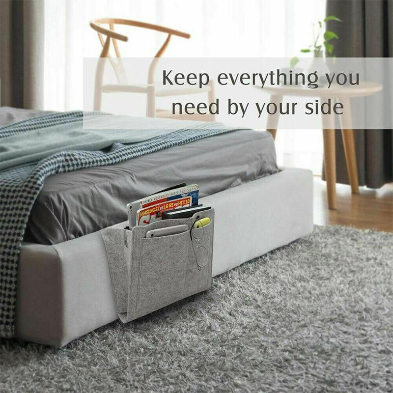 Bedside Storage Caddy Polyester Felt & Multiple Pockets