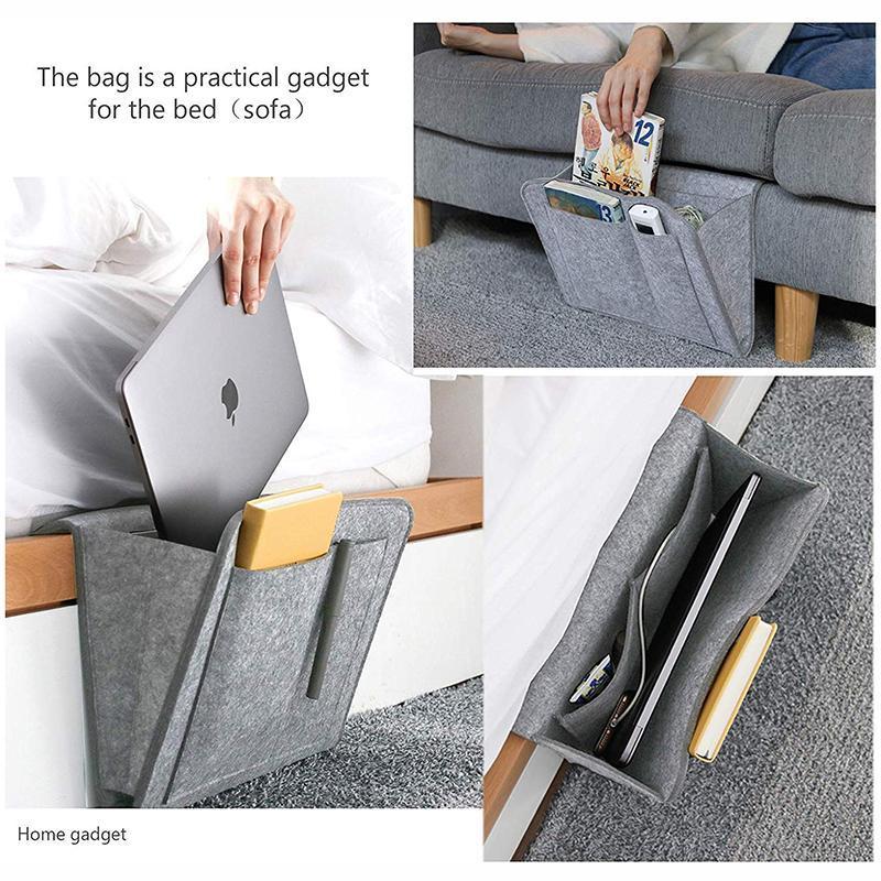 Bedside Storage Caddy Polyester Felt & Multiple Pockets