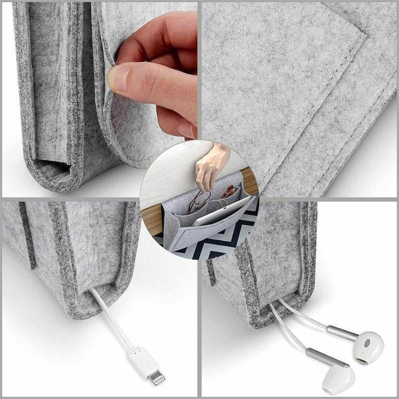 Bedside Storage Caddy Polyester Felt & Multiple Pockets
