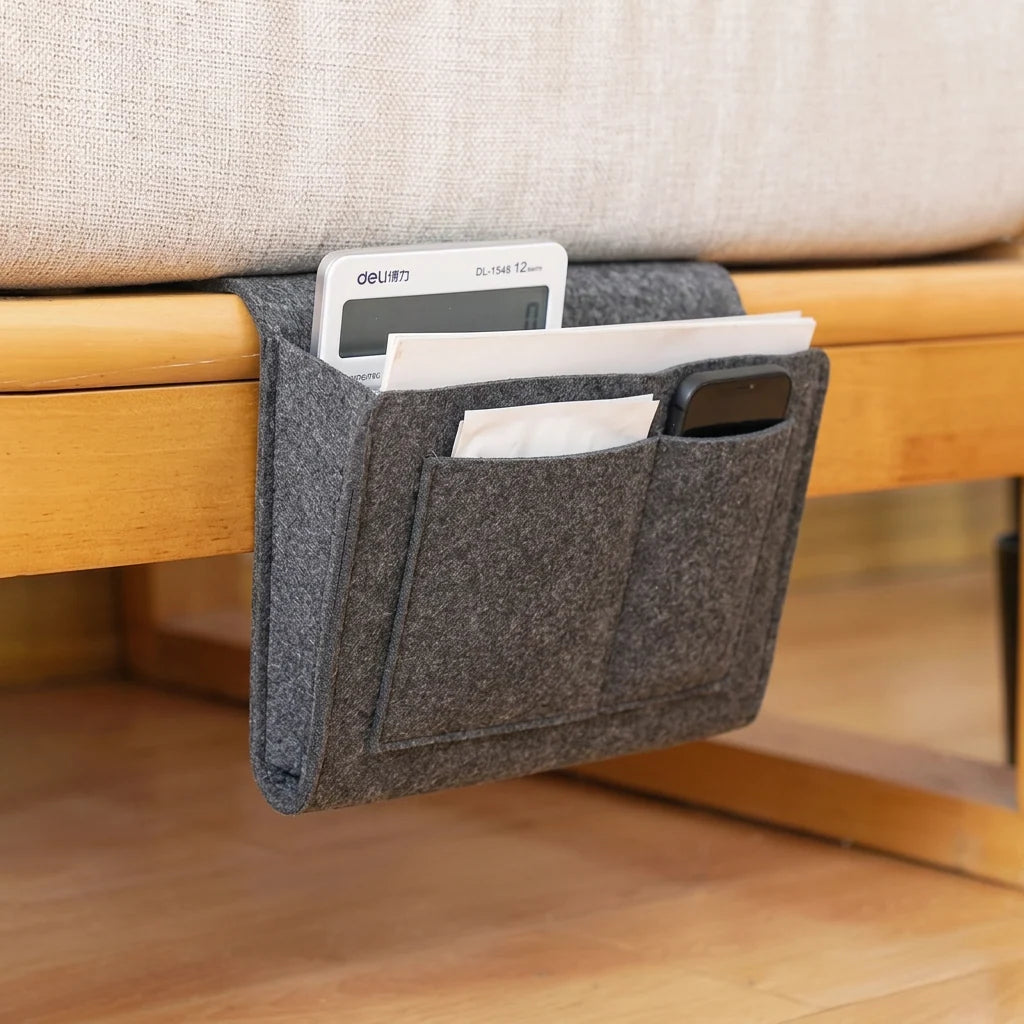 Bedside Storage Organizer Under-Mattress Felt Multiple Pockets