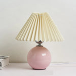Bedside Table Lamp Folded Shade Ceramic Base