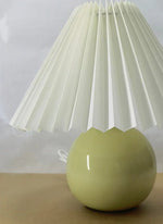 Bedside Table Lamp Folded Shade Ceramic Base