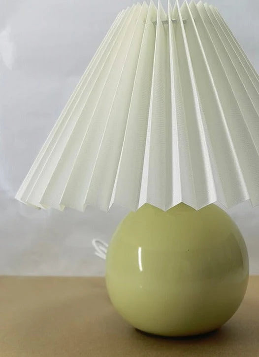 Bedside Table Lamp Folded Shade Ceramic Base