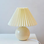 Bedside Table Lamp Folded Shade Ceramic Base