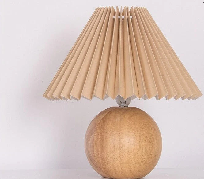 Bedside Table Lamp Folded Shade Ceramic Base