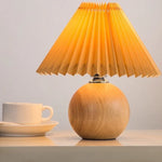 Bedside Table Lamp Folded Shade Ceramic Base
