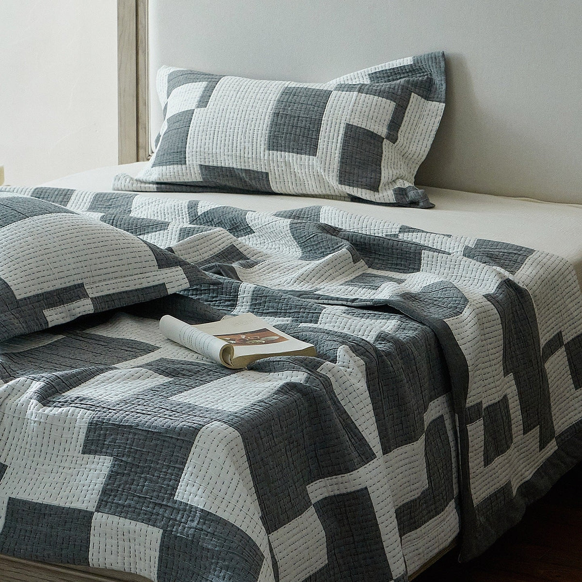 Bedspread Set Quilted Patchwork Cotton Blend
