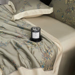 Bedspread Set Satin Floral Jacquard Embroidery
