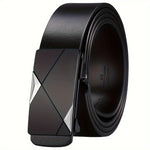 Belt Automatic Ratchet Buckle Full-Grain Cowhide Leather