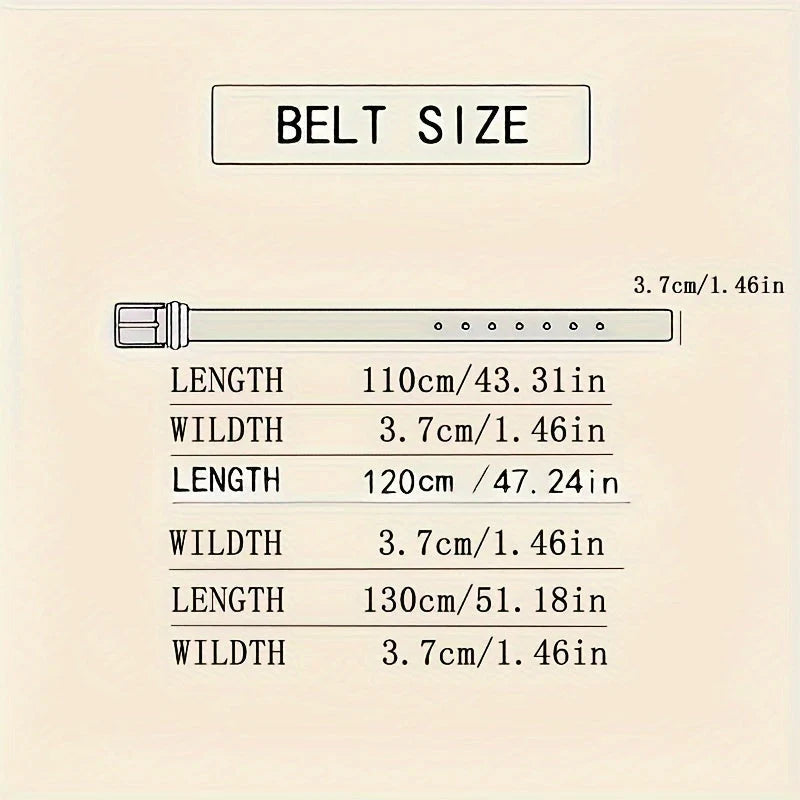 Belt Automatic Ratchet Buckle Full-Grain Cowhide Leather