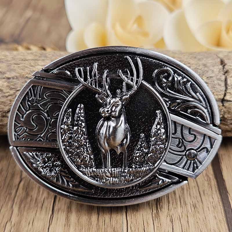 Belt Buckle Western Design Hidden EDC Tool Zinc Alloy