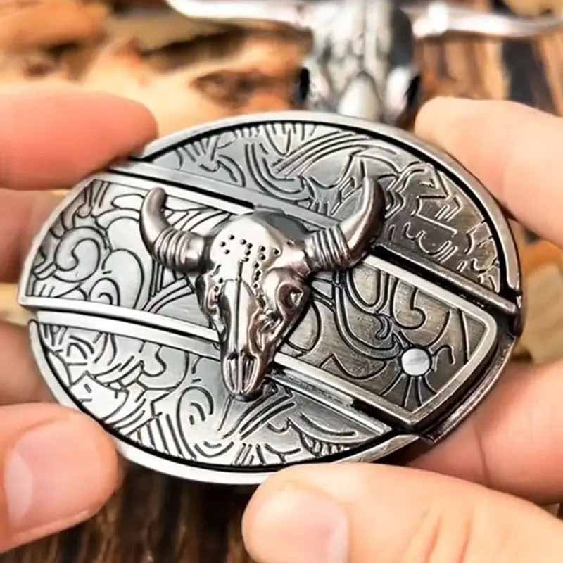 Belt Buckle Western Design Hidden EDC Tool Zinc Alloy