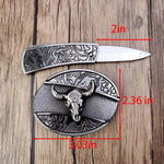 Belt Buckle Western Design Hidden EDC Tool Zinc Alloy